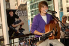 Justin Bieber performing at the Nintendo World Store '09