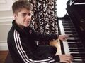 Justin Bieber playing piano in London