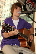 Justin Bieber performing at the '09 Nintendo World Store