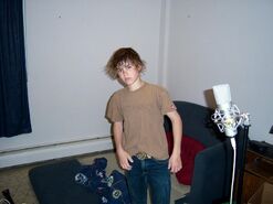 Young Justin shaking his hair