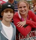 Bieber with a fan Red, White & Boom Columbus