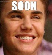 Justin always said soon and beliebers made a meme. We hate the word "SOON"