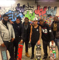 Bieber skating with friends