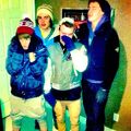 Justin Bieber snow football with friends