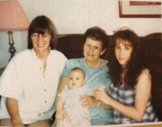 Baby Justin with his mom, grandmother and great grandmother