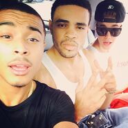 Khalil with Maejor Ali and Justin Bieber