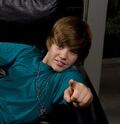 Justin pointing finger