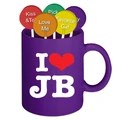 Justin Bieber Valentine's Day Mug and Lollipops Set