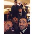 Bieber with friends on jet