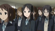Mio, Himeko and Fūko.png (1.7 MB) Fūko standing behind Mio Akiyama during the term's opening ceremony.