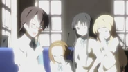 Everyone is blinded by Yui's entrance after training with Sawako.