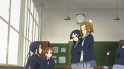 Mio and ritsu at azusa's and ui's class