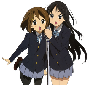 Mio and Yui singing