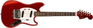 Mu-tan: Azusa's Fender Japan '69 Reissue Mustang with Matching Headstock in Candy Apple Red. She doesn't have the Tremolo Bar installed on hers.
