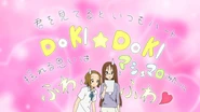 Ritsu and Sawako are stunned by how cutesy Mio's lyrics are.