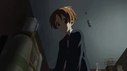 Ui placed Giita next to Yui's bed so she could easily find it.