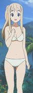 Tsumugi in her white bathing suit, seen in Training Camp!