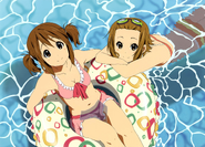 Yui and Ritsu in a pool.