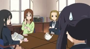 Azusa isn't sure why she decided not to make the club get rid of their tea set.