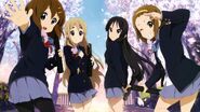 Yui,Mio,Ritsu and Mugi coming home from school on their graduation day