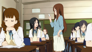 Sawako catches Mio passing notes.