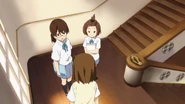 Toshimi talking with Yui Hirasawa about her future plans.
