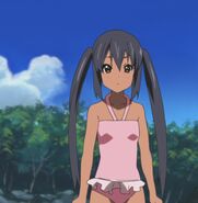 Azusa easily gets tanned.