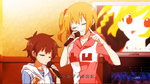 Momo and Hibiya are focused on the song (Otsukimi Recital)