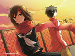 Ayano and Shintaro on the color page of 37. Shinigami Record VII