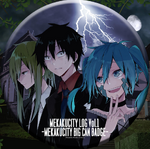 Big badge featuring Kido, Shintaro and Ene, related to Seek at Mekakucity