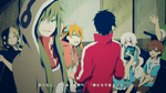 Shintaro looks at Ene while the Mekakushi Dan hangs out at their hideout, in one of Konoha's memories (Summertime Record)