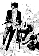 Samura seemingly kills Toto and Hiruhiko using the style.