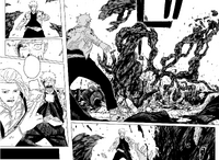 Tree branches burst out of the Korogumi Boss' body