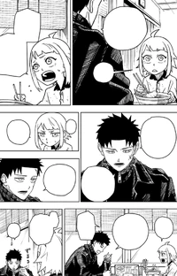 Chihiro and Char eat and talk.