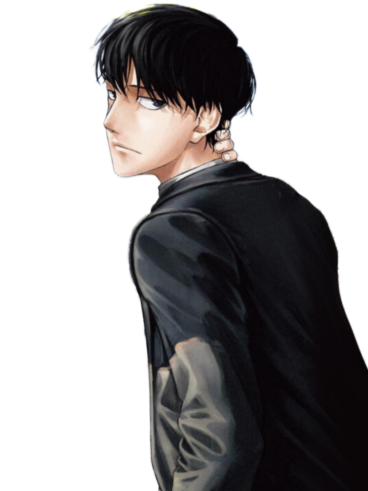 Anime boys, black-haired male character transparent background PNG clipart