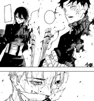 Hiyuki and Chihiro team up against Kyora.