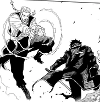 Enji fires a shockwave towards Chihiro