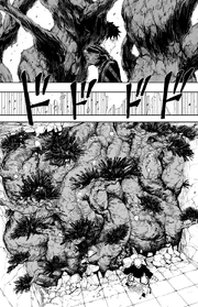 Yura summons a wall of trees.