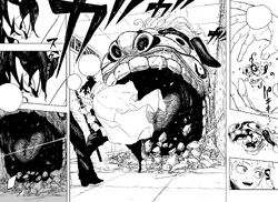 Bingo attacks with his sorcery