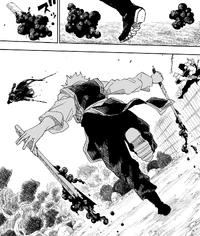 Kyora summons weapons for Tenri