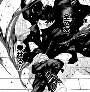 Chihiro prepares to deflect Samura's attack.