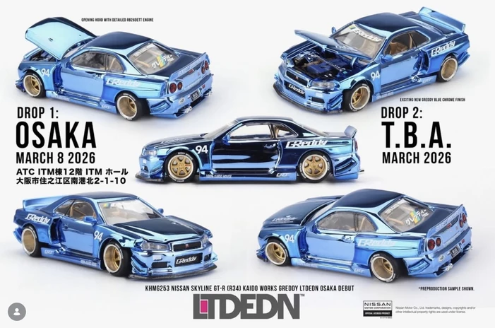 未開封 Nissan Skyline GT-R R34 Kaido 4SET PREORDER: Kaido House x Mini GT Nissan Skyline GT-R (R34) Kaido