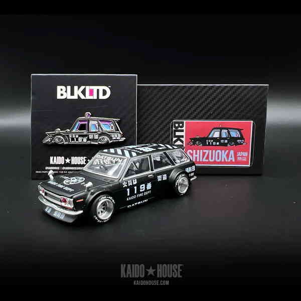 KAIDO HOUSE MINI-GT DATSUN 510 Wagon Fire Black BLKLTD