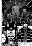 Kaiji horrified at the sight of own grave.