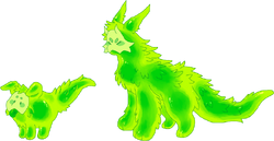 took me so long to make the slime pup, but this is me testing out a kaiju  paradise collab im gonna be making tomorrow, i will leave the slime pup's  offline code