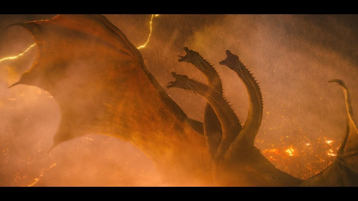 What is the symbolism behind King Ghidorah roaring in front of the Cross? :  r/Monsterverse