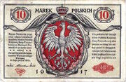 Polish banknote from 1917 - 10 Marek Polskich