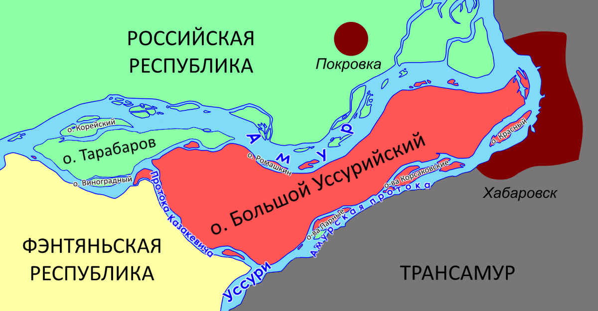 Карта большого уссурийского острова