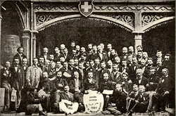 The 1st Congress of the First International in Geneva, 1866. 60 delegates from various socialist movements in Britain, France, Germany and Switzerland participated.