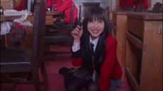 Yumeko pretends to be a cat